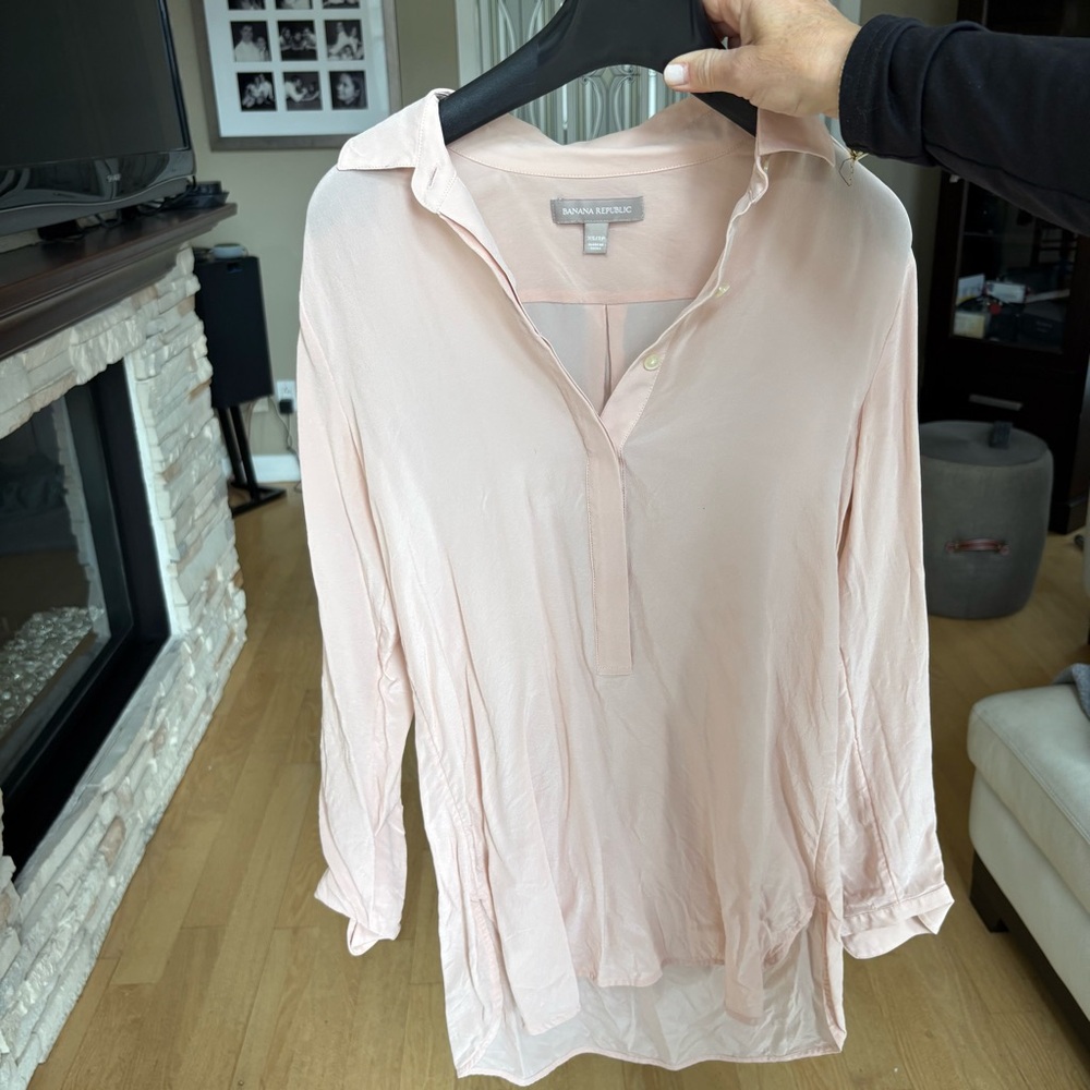 Banana Republic Silk Light Pink Blouse
